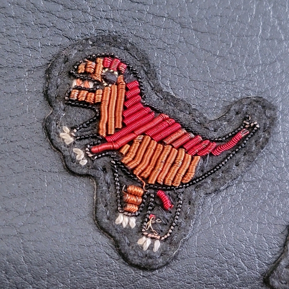 Coach 58485 Rexy Metal Embroidery Black Leather Accordion Wallet - Picture 10 of 14